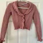 ZARA Pink Ruffle Knit Cardigan Photo 0