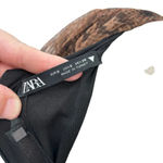 ZARA  Dress Draped‎ Tulle Mini Long Sleeve in Snakeskin Brown Size Small Photo 9