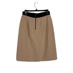 Karolina Zmarlak Tan Black Silk Blend Lined Midi Skirt Elegant Minimalist 12 Photo 3