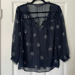 Abercrombie & Fitch Sheer Floral Peasant Top - Size L Photo 0