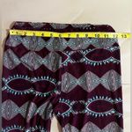 LuLaRoe Stamp Leggings OS Red/blue Floral HTF Rare One size Spandex Polyester Photo 6