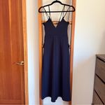 ZARA  WB Navy Blue Strappy Sleeveless Cropped Jumpsuit Cut Outs Medium Photo 3
