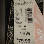 Dress Barn Black & Metallic Gold Floral Print Sz 16W Gold Button & Shoulder Pads Photo 11