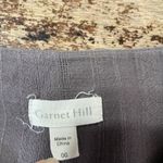 Garnet Hill  Blouse Gray Button Front Long Sleeves Tie Detail Cotton Womens 00 Photo 2