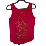 Disney Parks Pink Gold Lightweight Scoop Neck Mickey Mouse Tank Top Size M Photo 0