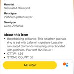 LAFONN SIMULATED DIAMOND ENGAGEMENT RING Silver Size 6 Photo 1