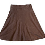 Texture Clothing Skirt Womens Small Brown Hemp Cotton USA Stretch Midi Knee Photo 0