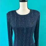 Brilliante by J.A. Dark navy blue beaded formal dress in size small Photo 1