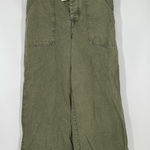 Free People  Super Baggy Wide Leg Flare Flared Chino Pants Army Green Size 10 Photo 0