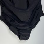 Kona Sol  Black One Piece Scalloped Swimsuit Full Coverage Summer Vacation Photo 3