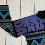 Vintage Elsa Phillips made in USA purple blue no size tag sweater Photo 6