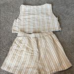 Vestique  Tan and White Striped Set Photo 3