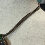 Vintage Fairy Core Green Brown Blue Glass Spiral Corded Pendant Necklace Choker Photo 3