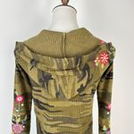 Johnny Was NWOT  Axton Thermal Hoodie Camo Embroidered Floral Sweatshirt Sz S Photo 6