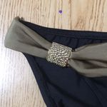 Venus B3 Swimsuit Bikini Bottoms with Gold Details Black Dark Tan Size 4 Photo 2