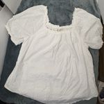 st. john's bay St. John’s Bay White Peasant Top XL Short Slv 100 % Cotton Boho Hippie Photo 0