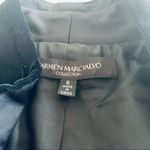 Carmen Marc Valvo black velvet ruffled silk blend fitted jacket size 6 Photo 5