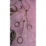 Lot of 7 Bracelets Mixed Metals Gold Silver Green Black Costume Jewelry Set Photo 3