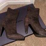 Prada  Dark Brown Suede Platform Ankle Boots Photo 3