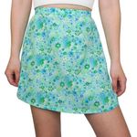 Maurice's Vintage 90s Teal Blue & Green Floral Mini Skirt Photo 0