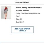 Old Navy 🥰Fleece Henley Bear Pajama Romper🥰 ~medium Photo 4