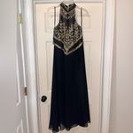 Scala Vintage Black and Gold Beaded Long Formal Dress Size XL Photo 7