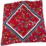 Halogen Beautiful red floral 36” square silk scarf Photo 0