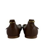 Gianvito Rossi  Brown Leather Pointed Toe Buckle Strap Slip On Ballet Flats US 10 Photo 2