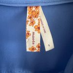 100% Silk Maeve By Anthropologie Button Down Cap Sleeve Blouse Size: 4 Blue Photo 3