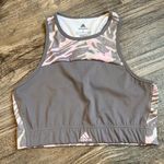 Adidas  Primegreen Aeroready Womens LARGE Sports Bra GREY/PINK GYM SPORTY #96 Photo 0