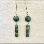 Green moss agate earrings Photo 6