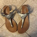 Coach  Vitalia Leather Silver Sandals Size 6 Photo 2