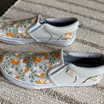 Vans Women's  Slip-On Sneakers Floral Gray Oranges Print Size 6 Photo 0