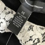 INC  Cold Shoulder Lace Trim Pullover Sweater Black Photo 2