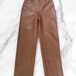 Wilfred  Aritzia Melina vegan leather straight leg pants Epicurean Brown Photo 1