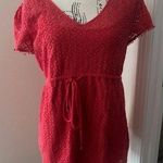 Motherhood  Lace V-Neck Red Top Photo 1