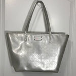 Kate Spade  NY Silver Metallic Perforated PVC Metro Harmony Tote Bag Handbag EUC Photo 0