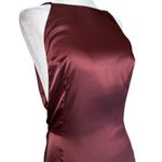Ceren Ocak Satin Dress in Burgundy Small New Womens Long Maxi Gown Brown Photo 7