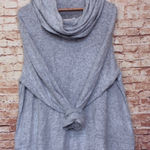 cupio Light Gray Cowl Neck Blanket Soft Sweater Photo 0