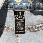 REWASH  The Wedge Super High Rose Frayed Jean Shorts Photo 5