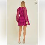 BaeVely Vibrant Magenta Long Sleeve Dress Size L Pink Size L Photo 10
