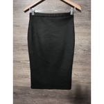 Saks Fifth Avenue 5/48 Womens Vegan Leather Pencil Skirt Black Sz XS Midi Photo 2