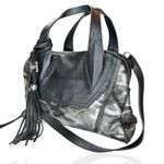 Aimee Kestenberg  Leather Hand/Shoulder Handbag Metallic Camo Black‎ Y2K Design Photo 2