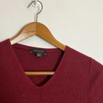 Ann Taylor Red Maroon Elbow Sleeve Wool Blend Peplum Sweater Photo 3