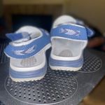 Dr. Scholls  Blue Leather & Fabric Panama Strap Sandals, Gel Cushion, Women 7 Photo 3