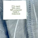 Lane Bryant Size 14 Blue and White Striped Blouse Capped Ruffle Sleeve Vneck Photo 3