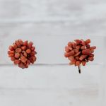 Vintage Screw Back Earrings Burnt Orange 5/8" Photo 0