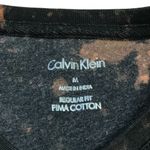 Calvin Klein Bleach Dye Crewneck Tee Women's Medium Pima Cotton Short Sleeves Photo 3