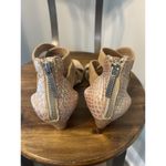 Donald Pliner Donald J Pliner Vida Cross Strap Suede Leather Tan Pink Sandals Zip Heels Size 7 Photo 6