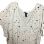 Torrid Lightweight Gray Cow Skull Floral Pocket Tee Plus Size 6 Photo 4